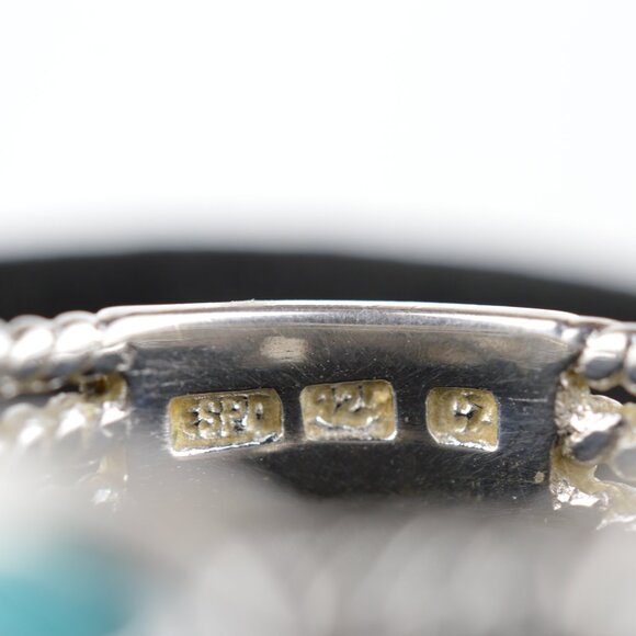 VTG Joseph Esposito ESPO 925 Sterling Silver Turquoise CZ Stacked Band Ring 7.75 - Picture 8 of 11